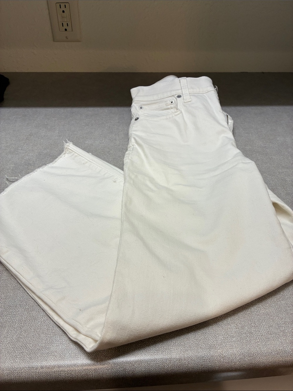 J. Crew Men's Straight Jeans in White